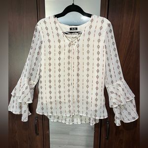 Patterned White Blouse